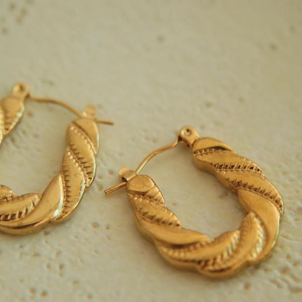 Gold Plated Croissant Hoops