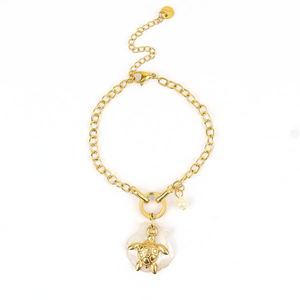 Tidal Treasure Turtle Charm Bracelet