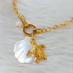 Tidal Treasure Turtle Charm Bracelet