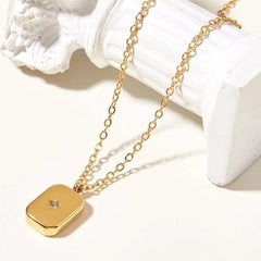 Tiny Stardrop Tag Necklace