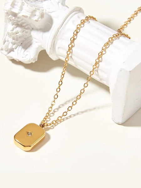 Tiny Stardrop Tag Necklace