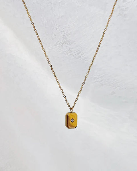 Tiny Stardrop Tag Necklace