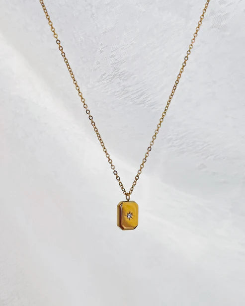 Tiny Stardrop Tag Necklace