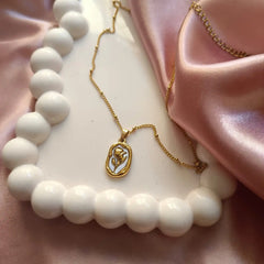 Tulip Glow Oval Pendant Necklace