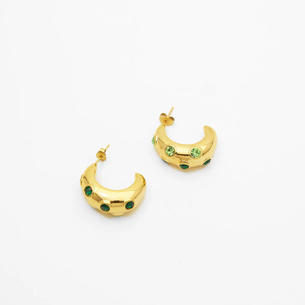 Verdant Gem Curve Hoops