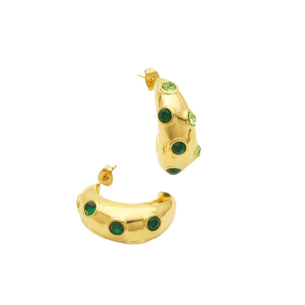 Verdant Gem Curve Hoops