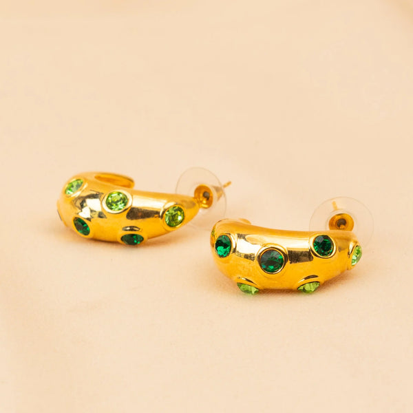 Verdant Gem Curve Hoops