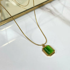 Verdant Hexa Gold Pendant Necklace