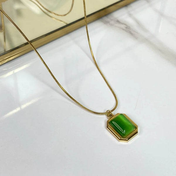 Verdant Hexa Gold Pendant Necklace