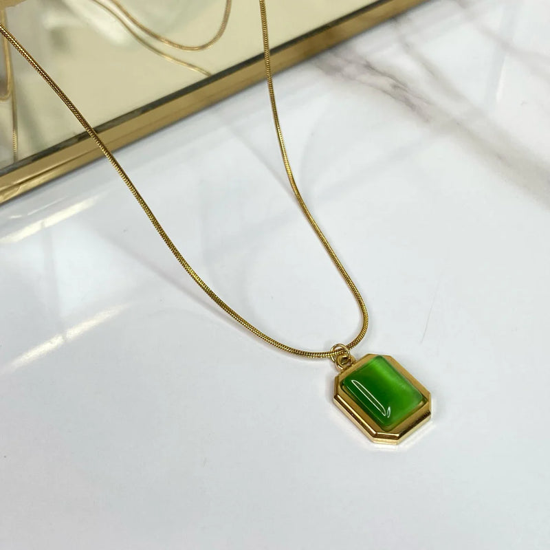 Verdant Hexa Gold Pendant Necklace