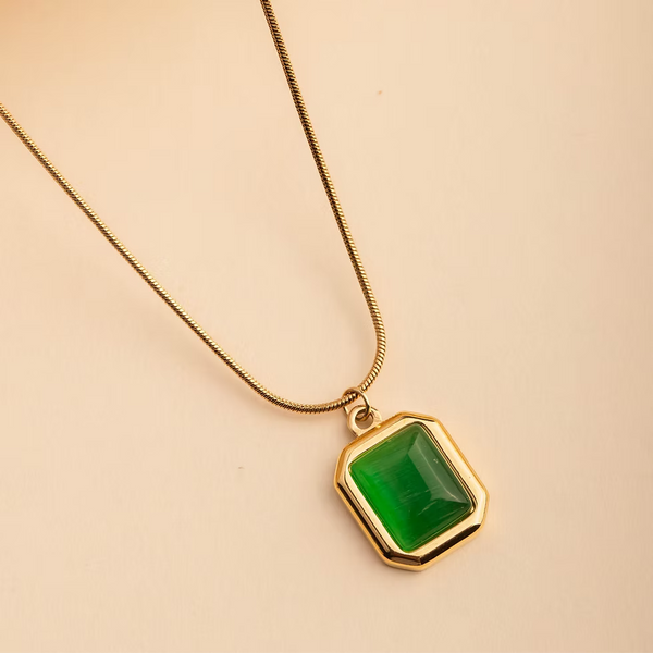 Verdant Hexa Gold Pendant Necklace