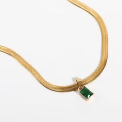 Verdant Luxe Emerald-Cut Necklace