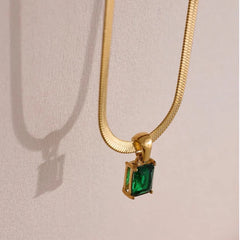 Verdant Luxe Emerald-Cut Necklace