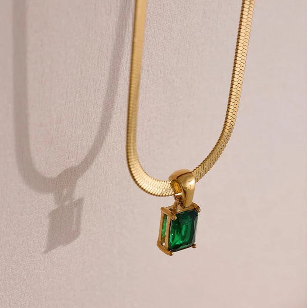 Verdant Luxe Emerald-Cut Necklace