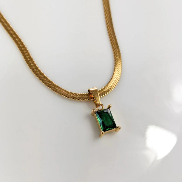 Verdant Luxe Emerald-Cut Necklace