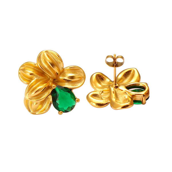 Verdelia Floral Emerald Studs