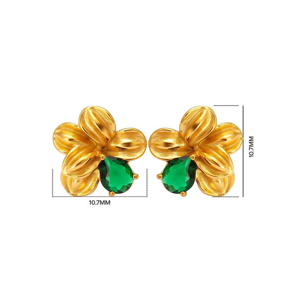 Verdelia Floral Emerald Studs