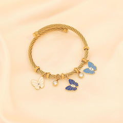 Whimsy Butterfly Charm Gold Bracelet