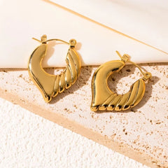 Wing Hoop Gold Plated Earrings
