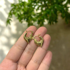 Wing Hoop Gold Plated Earrings